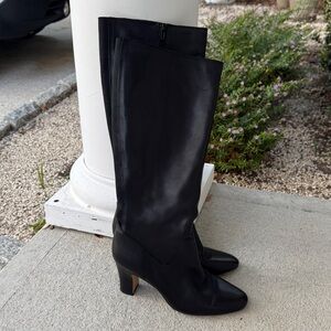 CORSO COMO Classic Tall Knee High Riding Boots in Black Italian Leather 9.5 M 41